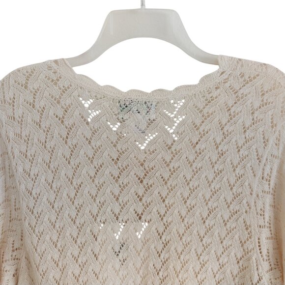 April Cornell New Vintage 1990's Crochet Lace Knit Cardigan Sweater Size XL - Picture 7 of 12